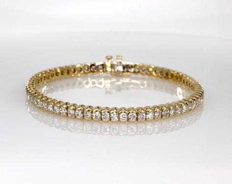 Icebox - 3pt Prong Set Diamond Tennis Bracelet 14k Solid Gold 2.50ctw