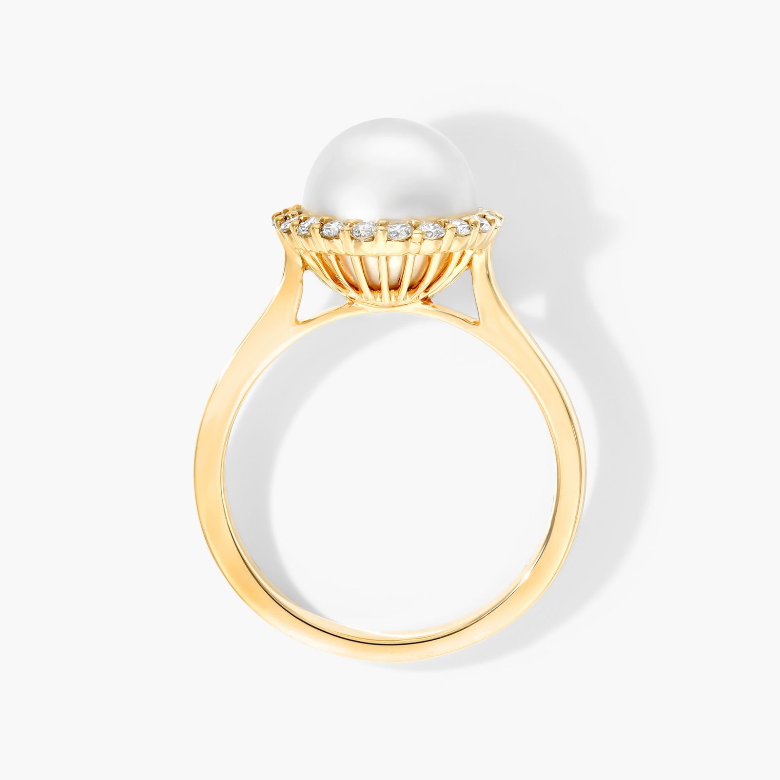 Pearls and diamonds cluster ring, alternative engagement ring, 14K gol –  Lily & Dahlia