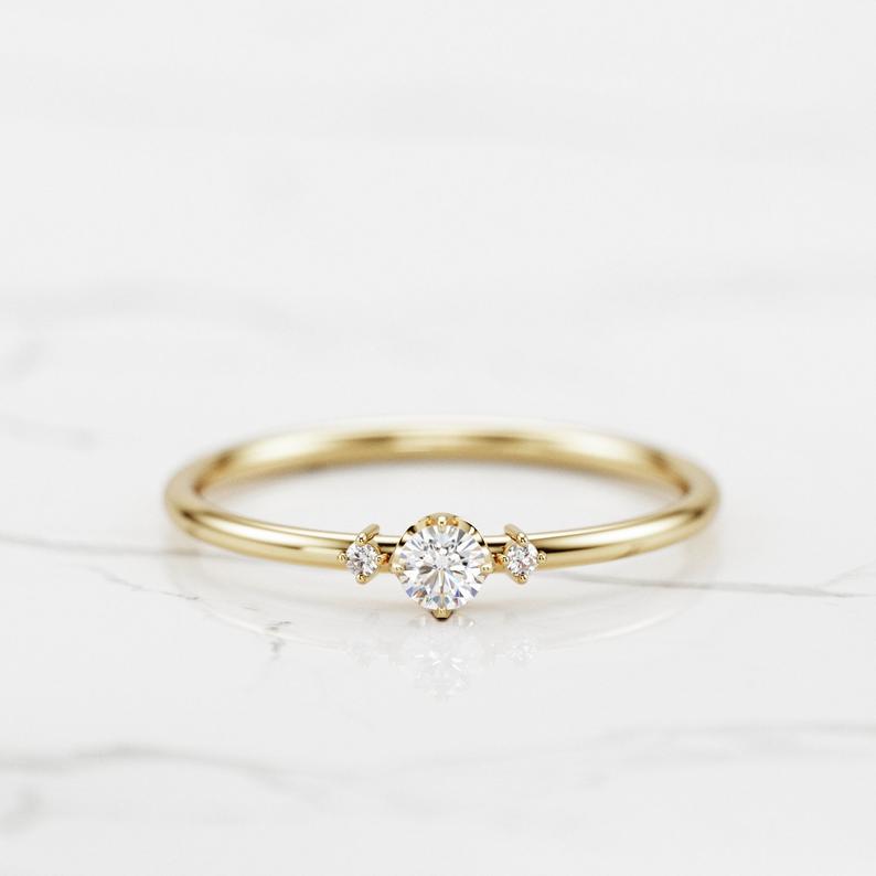 0.10 ct Diamond Minimalist Engagement Ring 1116615 Minimalist Engagement  Rings