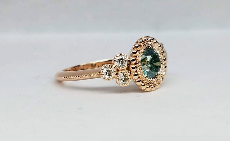 Green sea diamond ring | SEHGAL GOLD ORNAMENTS PVT. LTD.