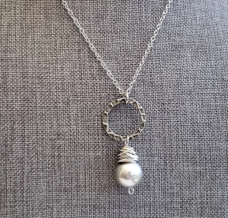 Boho pearl pendant