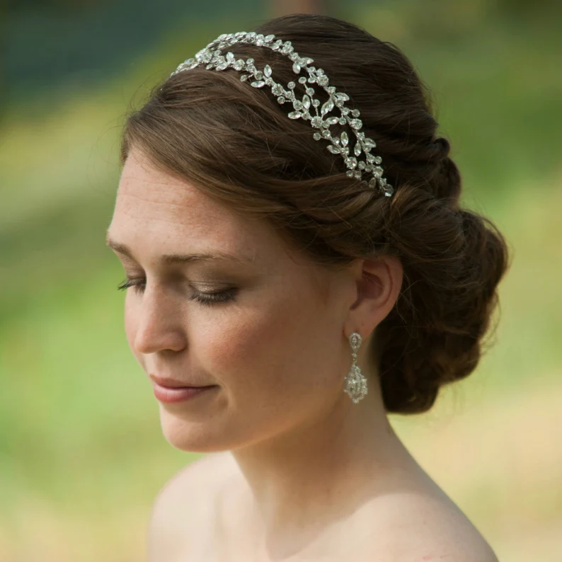 Gold Bridal Hair Vine Gold Leaf Crown Wedding Tiara Comb Gold Crown Me –  TulleLux Bridal Crowns & Accessories